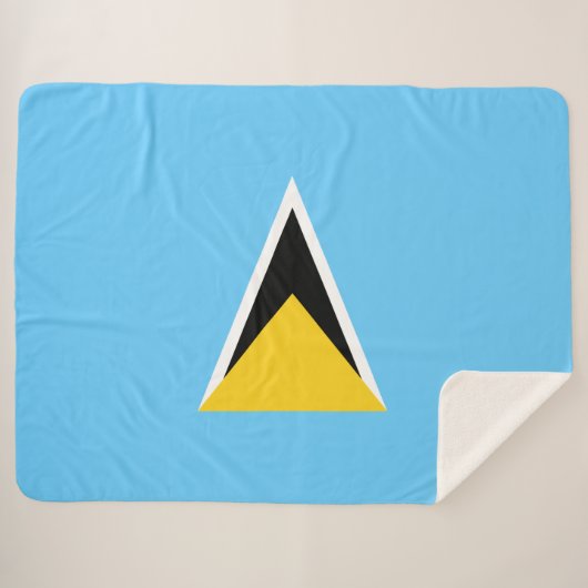 Vlag van Saint Lucia (Saint Lucia) (Caribisch gebi Sherpa Deken (Voorkant (horizontaal))