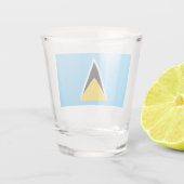 Vlag van Saint Lucia (Saint Lucia) (Caribisch gebi Shot Glas (Achterkant)