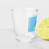 Vlag van Saint Lucia (Saint Lucia) (Caribisch gebi Shot Glas (Links)