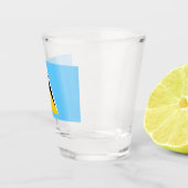 Vlag van Saint Lucia (Saint Lucia) (Caribisch gebi Shot Glas (Rechts)