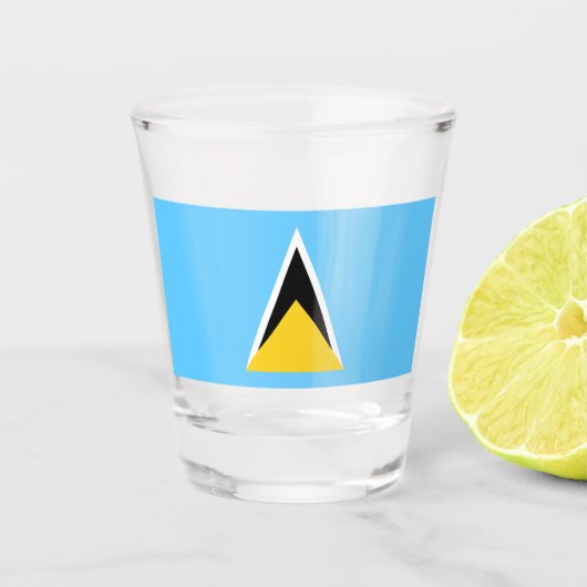 Vlag van Saint Lucia (Saint Lucia) (Caribisch gebi Shot Glas (Voorkant)