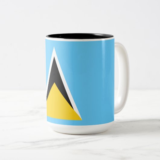 Vlag van Saint Lucia (Saint Lucia) (Caribisch gebi Tweekleurige Koffiemok (Voorkant rechts)