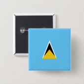 Vlag van Saint Lucia (Saint Lucia) (Caribisch gebi Vierkante Button 5,1 Cm (Voorkant /achterkant)