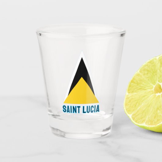 Vlag van Saint Lucia Shot Glas (Voorkant)