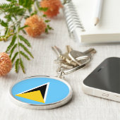 Vlag van Saint Lucia Sleutelhanger (Zijkant)