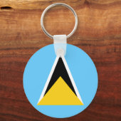 Vlag van Saint Lucia Sleutelhanger (Achterkant)