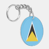 Vlag van Saint Lucia Sleutelhanger (Voorkant Links)