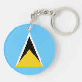 Vlag van Saint Lucia Sleutelhanger (Achterkant)