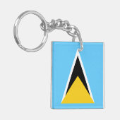 Vlag van Saint Lucia Sleutelhanger (Voorkant Links)