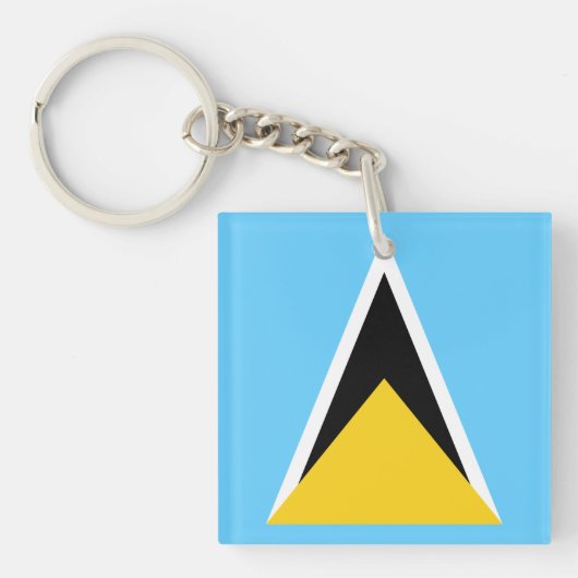 Vlag van Saint Lucia Sleutelhanger (Voorkant)