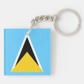 Vlag van Saint Lucia Sleutelhanger (Achterkant)