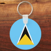 Vlag van Saint Lucia Sleutelhanger (Achterkant)