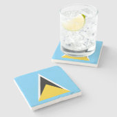 Vlag van Saint Lucia Stenen Onderzetter (Zijkant)