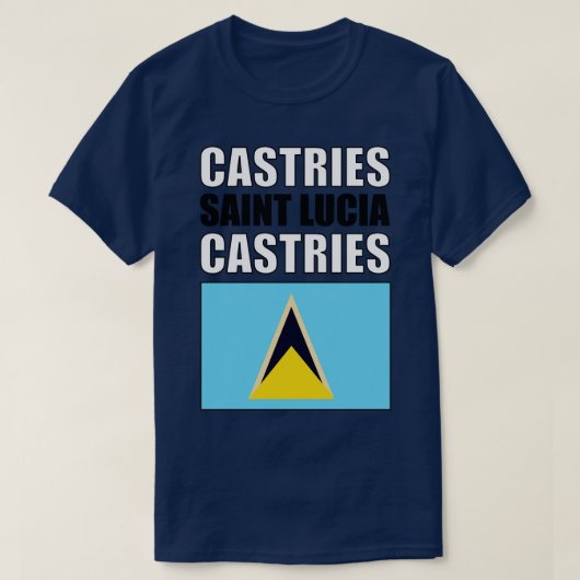 Vlag van Saint Lucia T-shirt (Design voorkant)