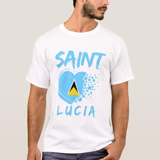 Vlag van Saint Lucia T-shirt (Voorkant)