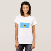 Vlag van Saint Lucia T-shirt (Voorkant volledig)