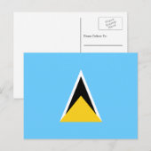 Vlag van Saint Lucia, vlag van Saint Lucia Briefkaart (Voorkant / Achterkant)