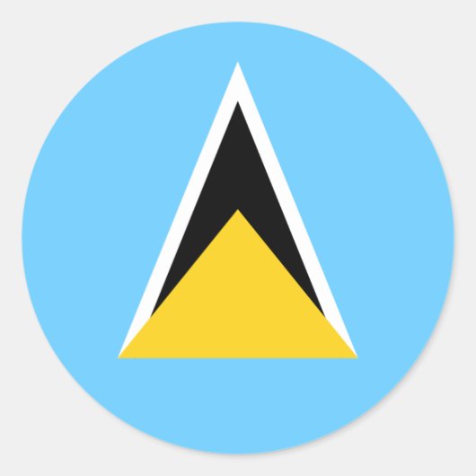 Vlag van Saint Lucia, vlag van Saint Lucia Ronde Sticker (Voorkant)