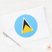 Vlag van Saint Lucia, vlag van Saint Lucia Ronde Sticker (Envelop)