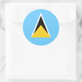 Vlag van Saint Lucia, vlag van Saint Lucia Ronde Sticker (Tas)