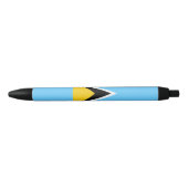 Vlag van Saint Lucia Zwarte Inkt Pen (Voorkant)