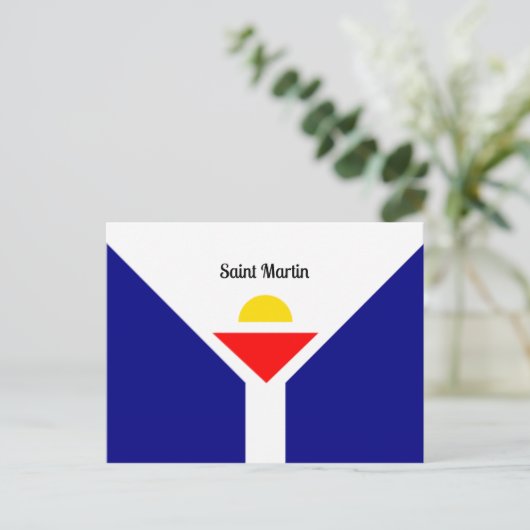 Vlag van Saint Martin Briefkaart (Staand voorkant)