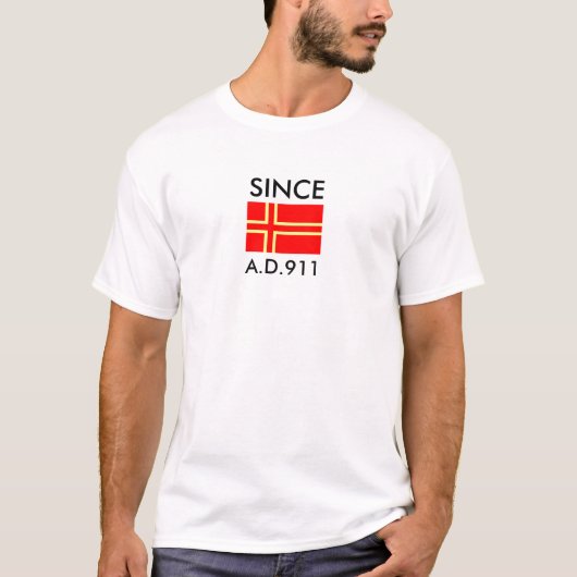 "Vlag van Saint-Olaf" "SINCE A.D.911" T-shirt (Voorkant)