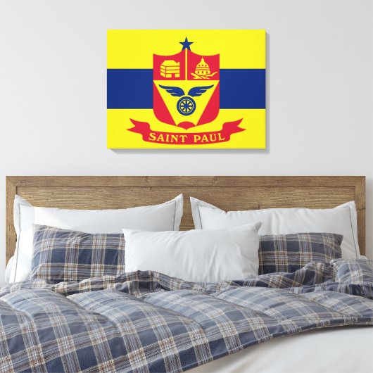 Vlag van Saint Paul (Minnesota) Canvas Afdruk (Insitu (Slaapkamer))