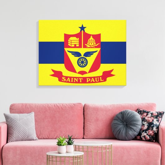 Vlag van Saint Paul (Minnesota) Canvas Afdruk (Insitu (Woonkamer))