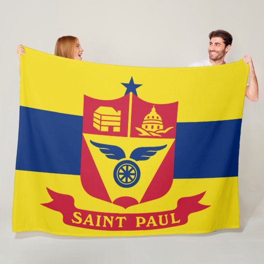 Vlag van Saint Paul (Minnesota) Fleece Deken (In situ)