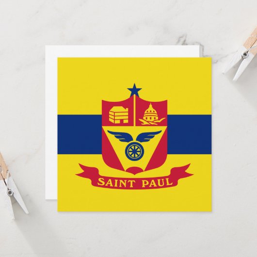 Vlag van Saint Paul (Minnesota) Kaart (Voorkant / Achterkant in situ)