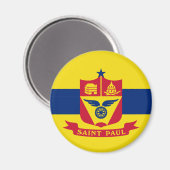Vlag van Saint Paul (Minnesota) Magneet (Voorkant / Achterkant)