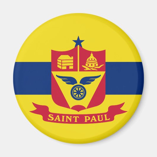 Vlag van Saint Paul (Minnesota) Magneet (Voorkant)