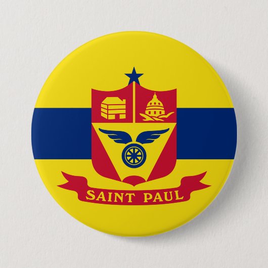 Vlag van Saint Paul (Minnesota) Ronde Button 7,6 Cm (Voorkant)