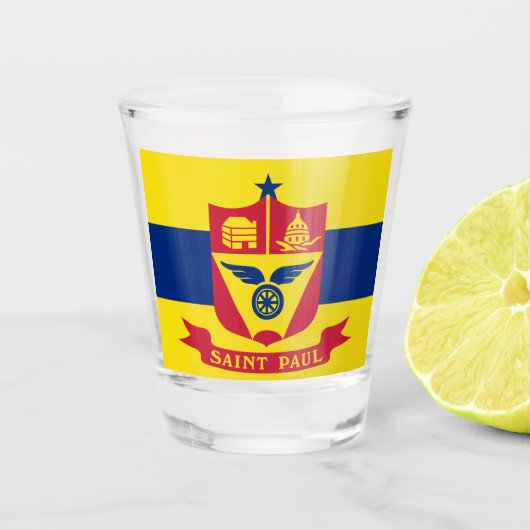 Vlag van Saint Paul (Minnesota) Shot Glas (Voorkant)