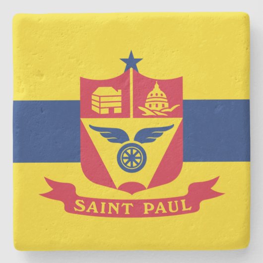 Vlag van Saint Paul (Minnesota) Stenen Onderzetter (Voorkant)