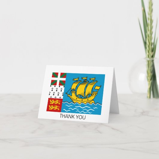 Vlag van Saint-Pierre en Miquelon Bedankkaart (Voorkant)