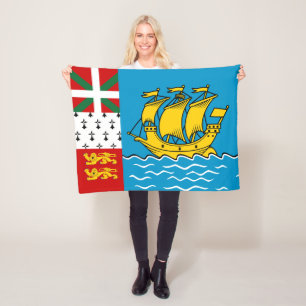Vlag van Saint-Pierre en Miquelon Fleece Deken