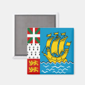 Vlag van Saint-Pierre en Miquelon Magneet (Voorkant / Achterkant)