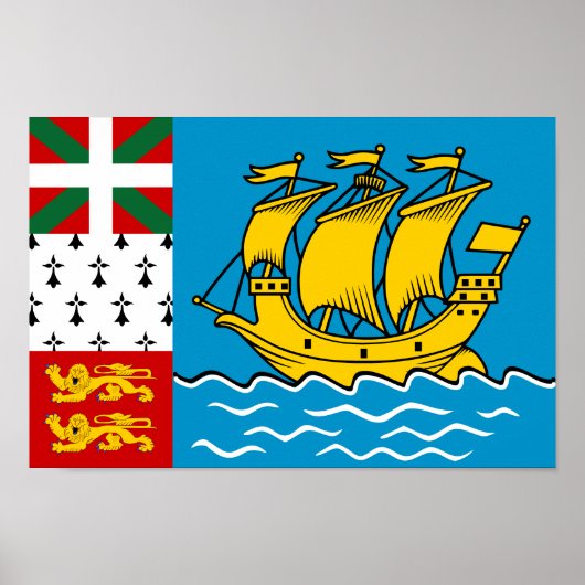 Vlag van Saint-Pierre en Miquelon Poster (Voorkant)