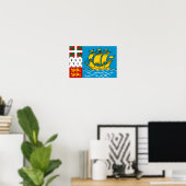 Vlag van Saint-Pierre en Miquelon Poster (Thuiskantoor)