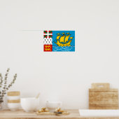 Vlag van Saint-Pierre en Miquelon Poster (Keuken)