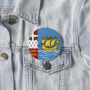 Vlag van Saint-Pierre en Miquelon Ronde Button 7,6 Cm