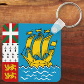 Vlag van Saint-Pierre en Miquelon Sleutelhanger (Achterkant)