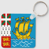 Vlag van Saint-Pierre en Miquelon Sleutelhanger (Achterkant)