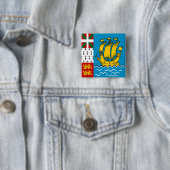 Vlag van Saint-Pierre en Miquelon Vierkante Button 5,1 Cm (In situ)