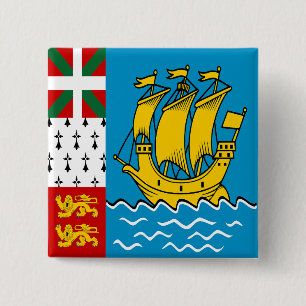 Vlag van Saint-Pierre en Miquelon Vierkante Button 5,1 Cm