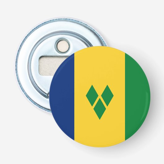 Vlag van Saint Vincent Button Flesopener (Voorkant)