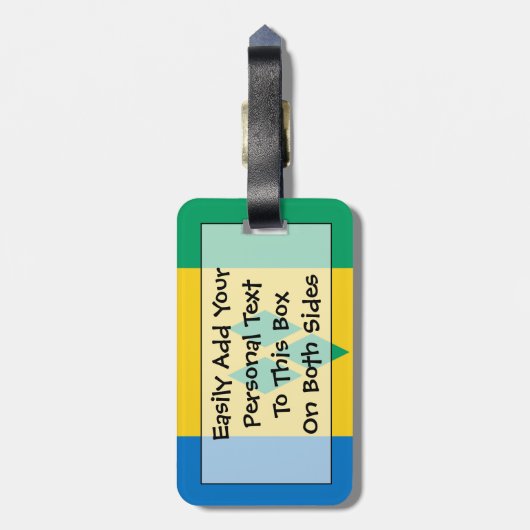 Vlag van Saint Vincent Easy ID Personal Bagagelabel (Achterkant verticaal)