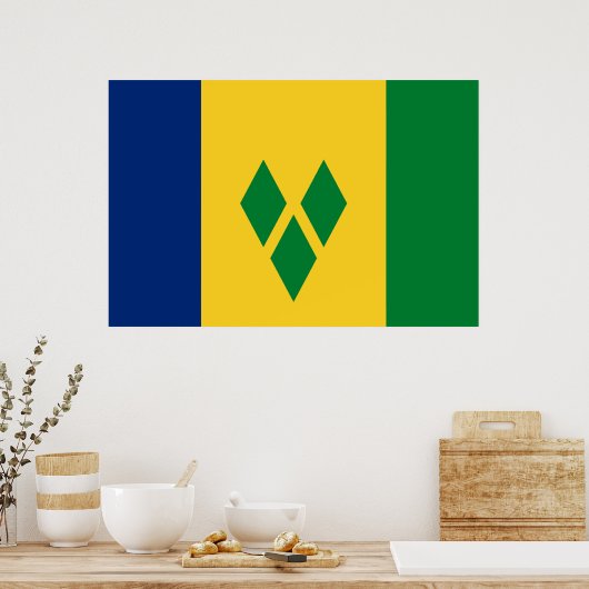 Vlag van Saint Vincent en de Grenadines Poster (Keuken)